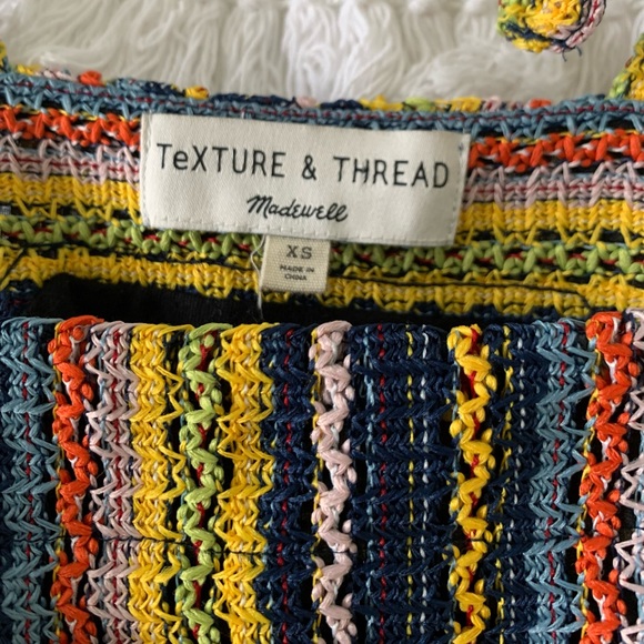 Madewell Crochet Tie Shoulder Rainbow Tank Top XS - Picture 5 of 7